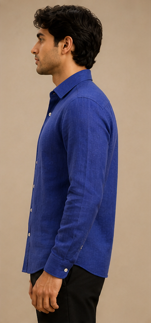 Cotton Blue Casual Shirts for Mens
