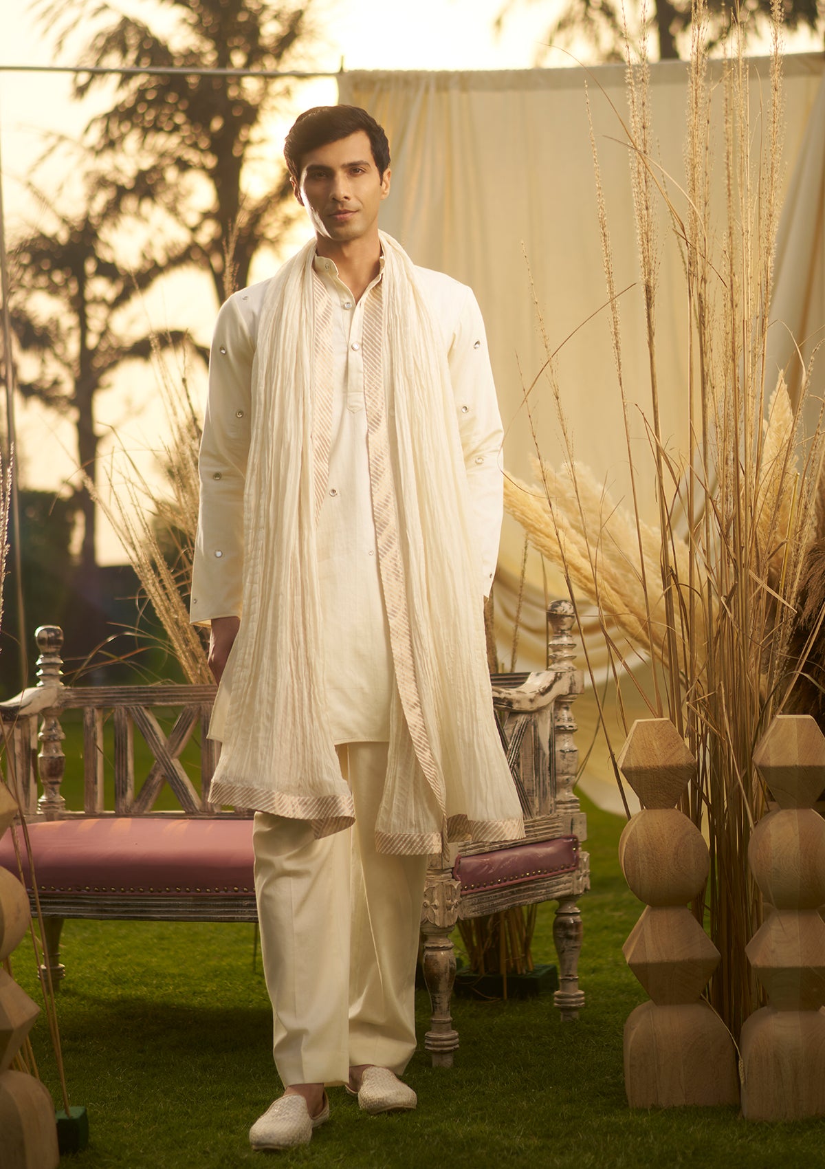 Ivory Polki Kurta Set
