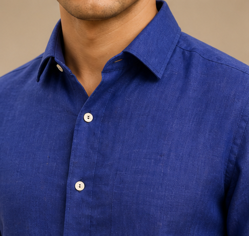 Cotton Blue Casual Shirts for Mens