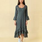 Anna Green Paisley Tiered Mini Dress