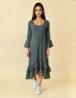 Anna Green Paisley Tiered Mini Dress