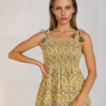 Yellow Floral Smocked Sundress