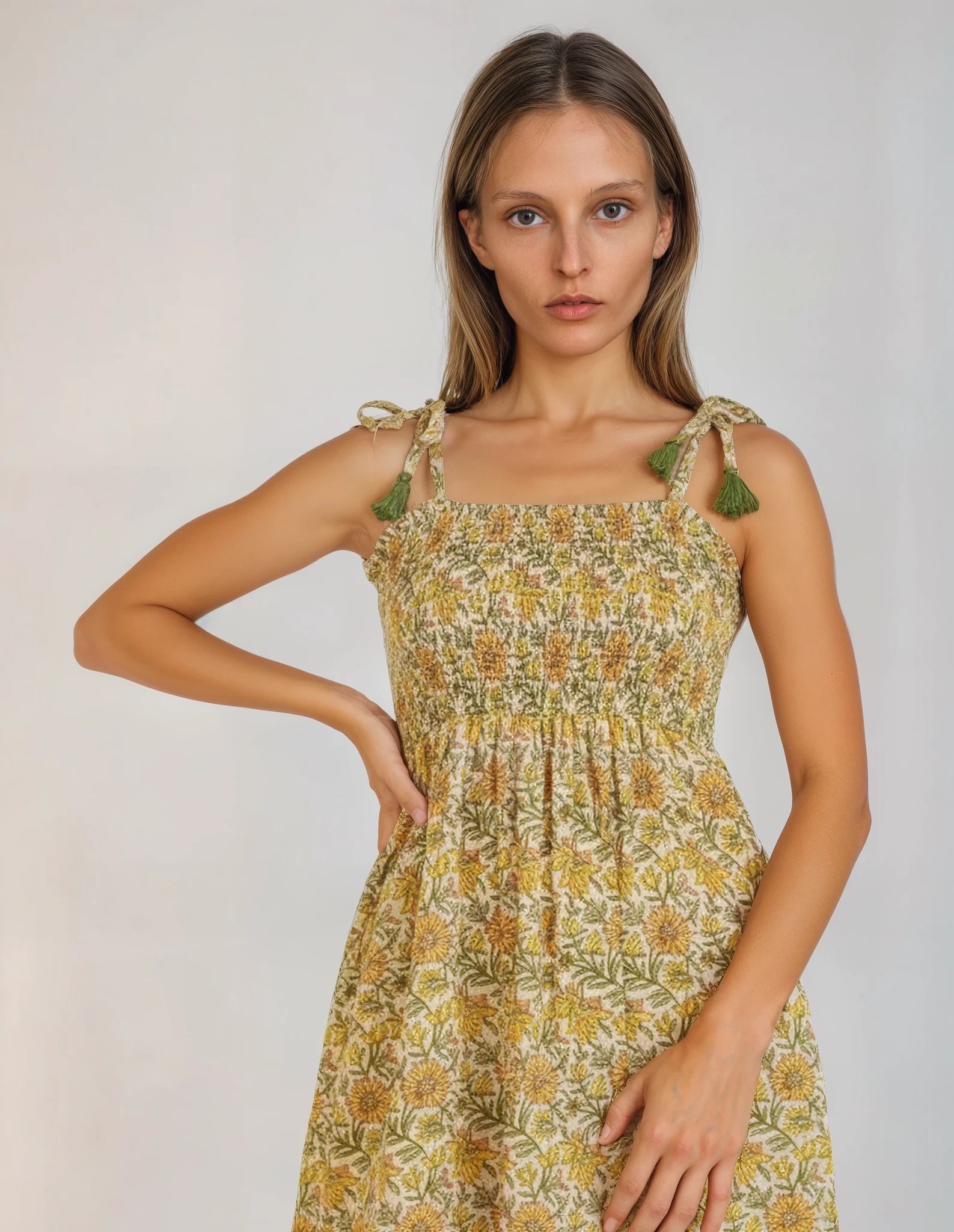 WhatsApp Image 2025-10-13 at 12.06.14 (1)-Talia-Warm Studio 12 Yellow Floral Smocked Sundress - Image 1
